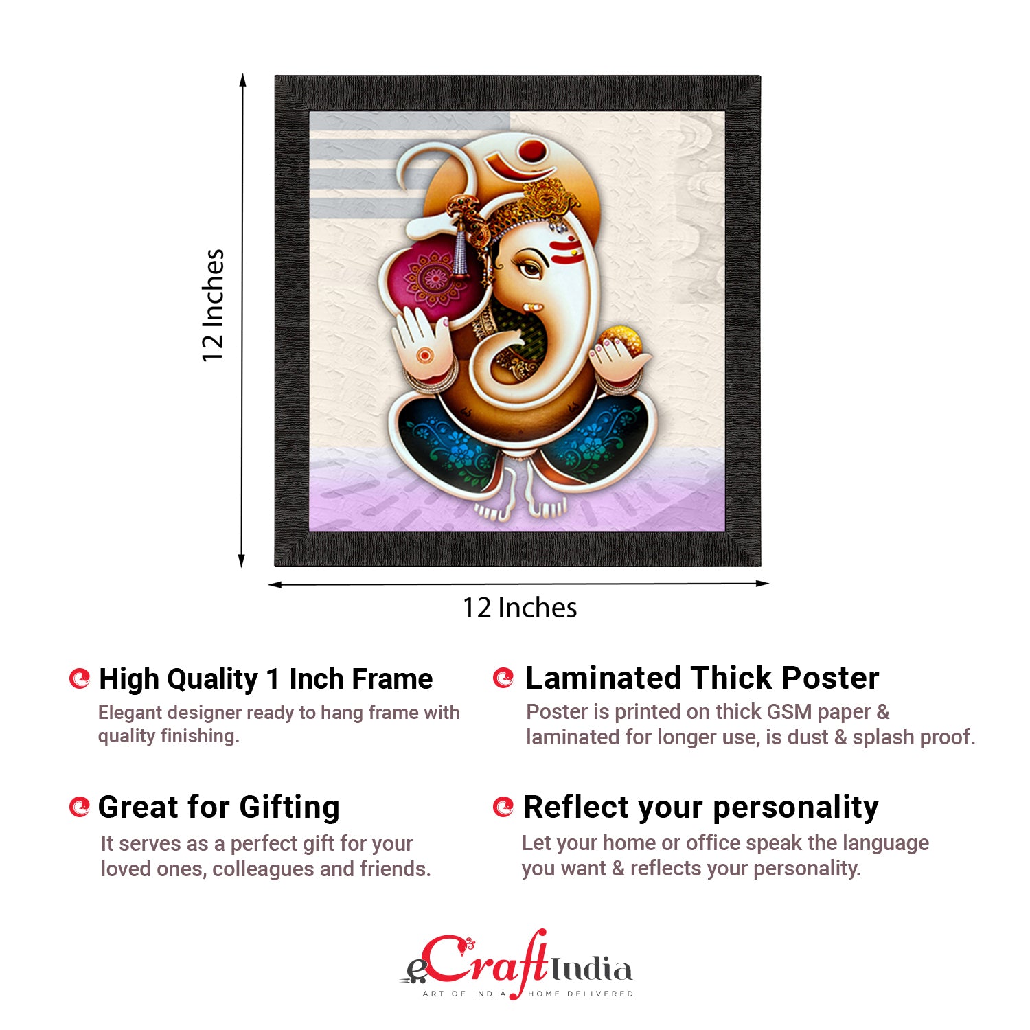 Best Om Ganesha Painting Digital Printed Religious Wall Art 2