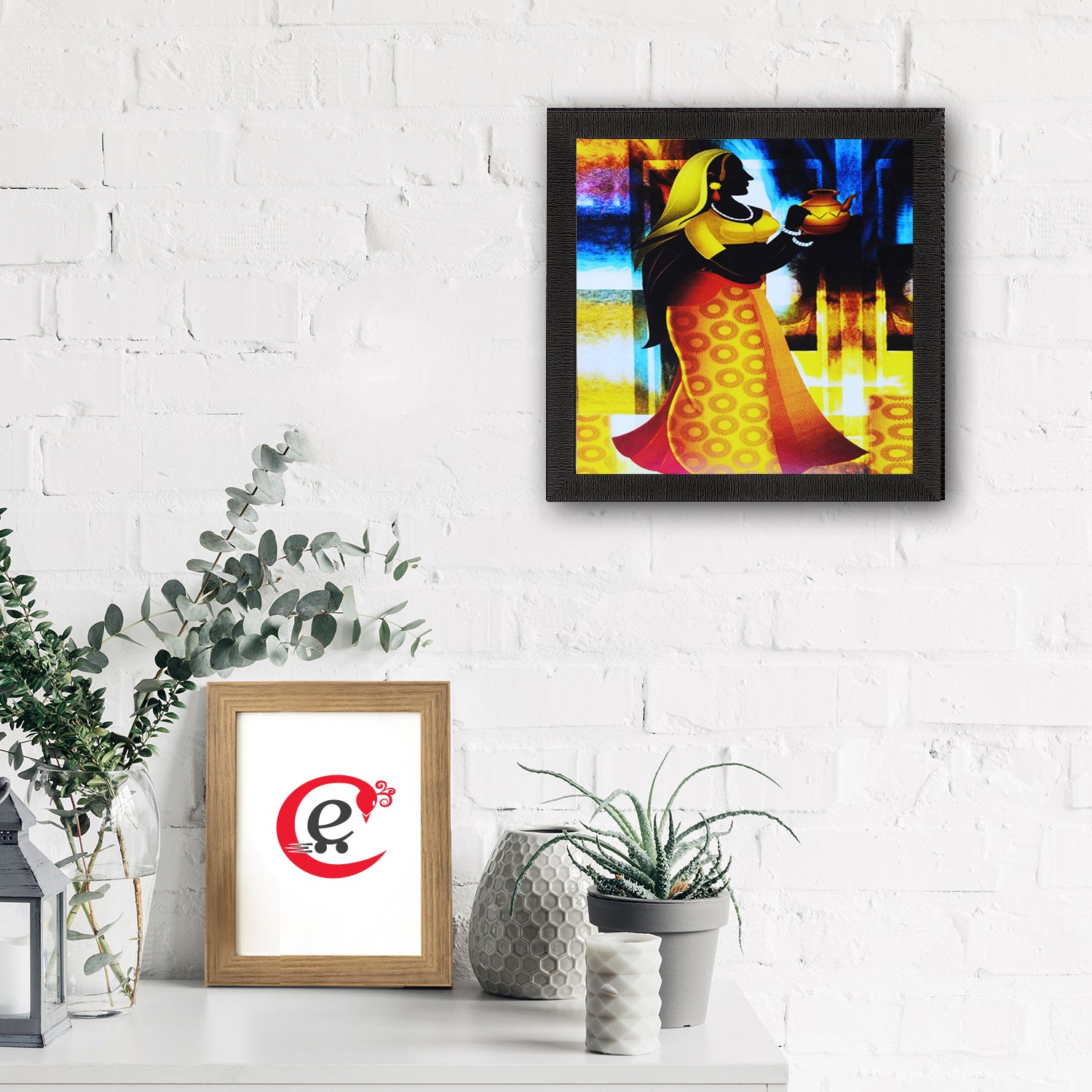 Village Lady Satin Matt Texture UV Art Painting 1