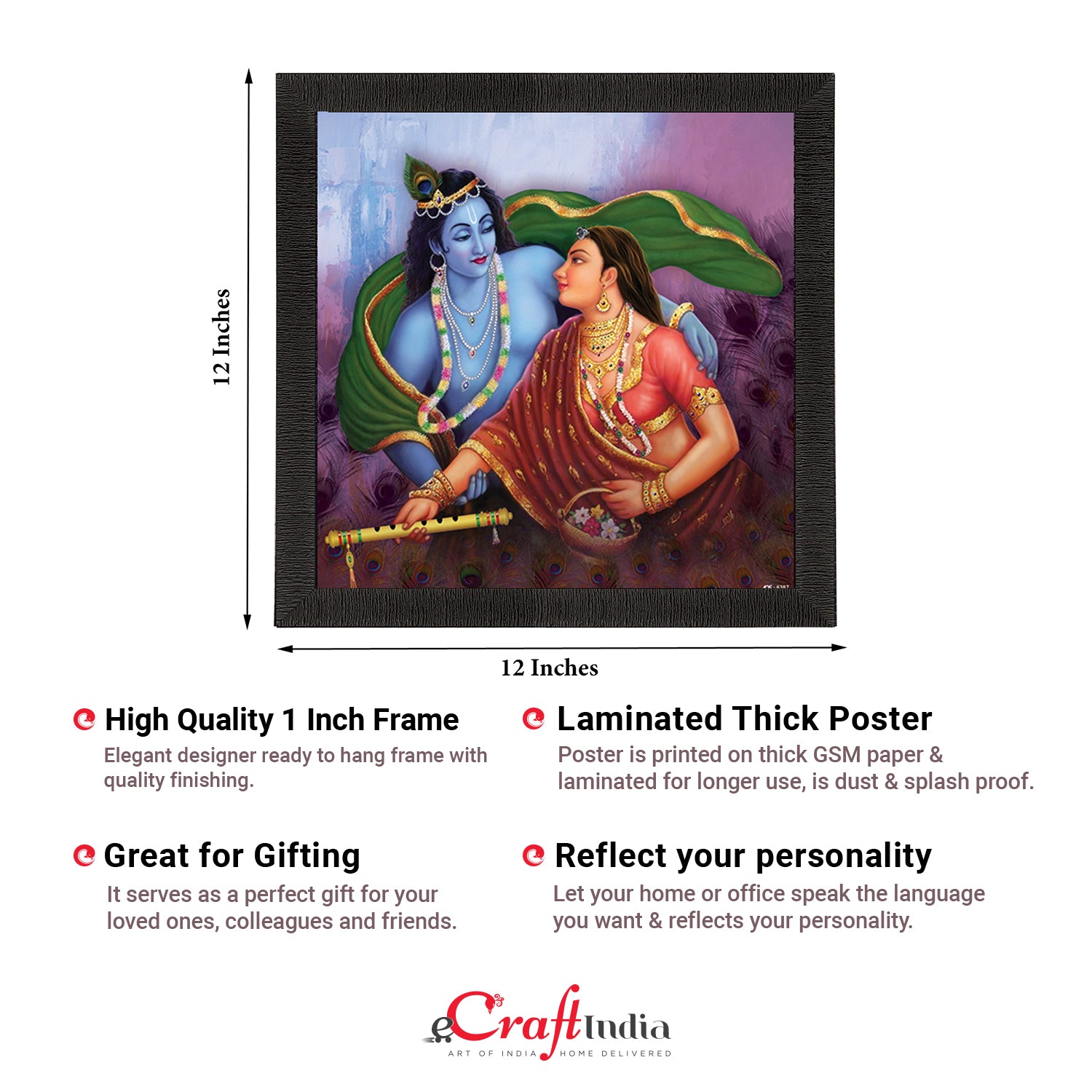Radha Krishna Painting Digital Printed Religious Wall Art 2