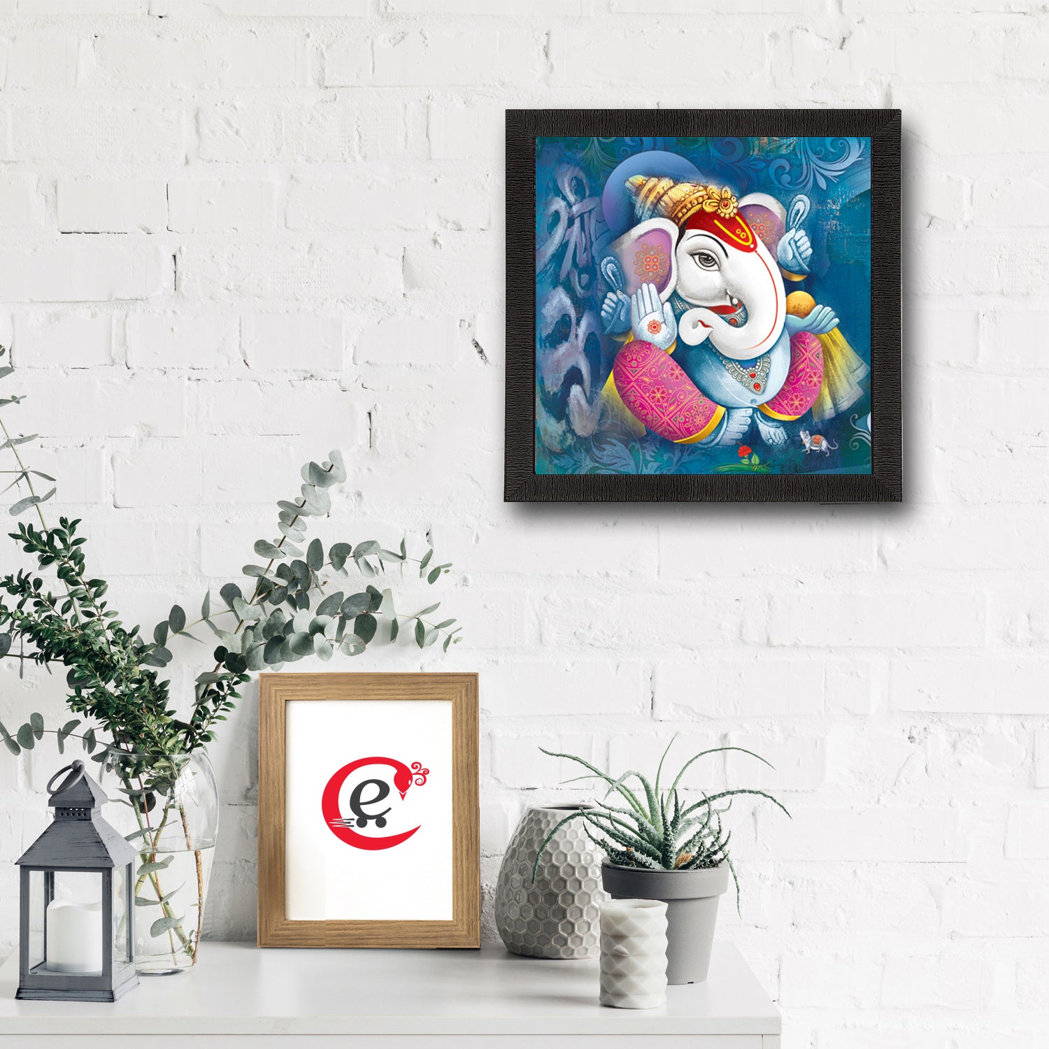 Lord Ganesha Satin Matt Texture UV Art Painting 1
