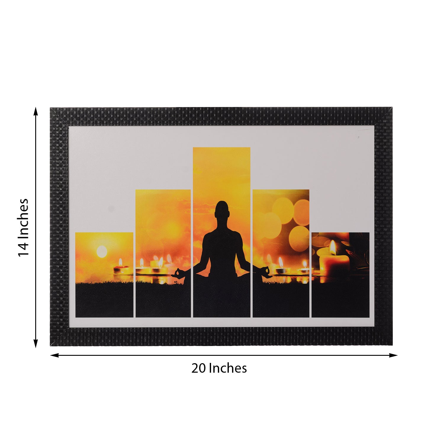 5 Cut Set of Man doing Yoga Satin Matt Texture UV Art Painting 2