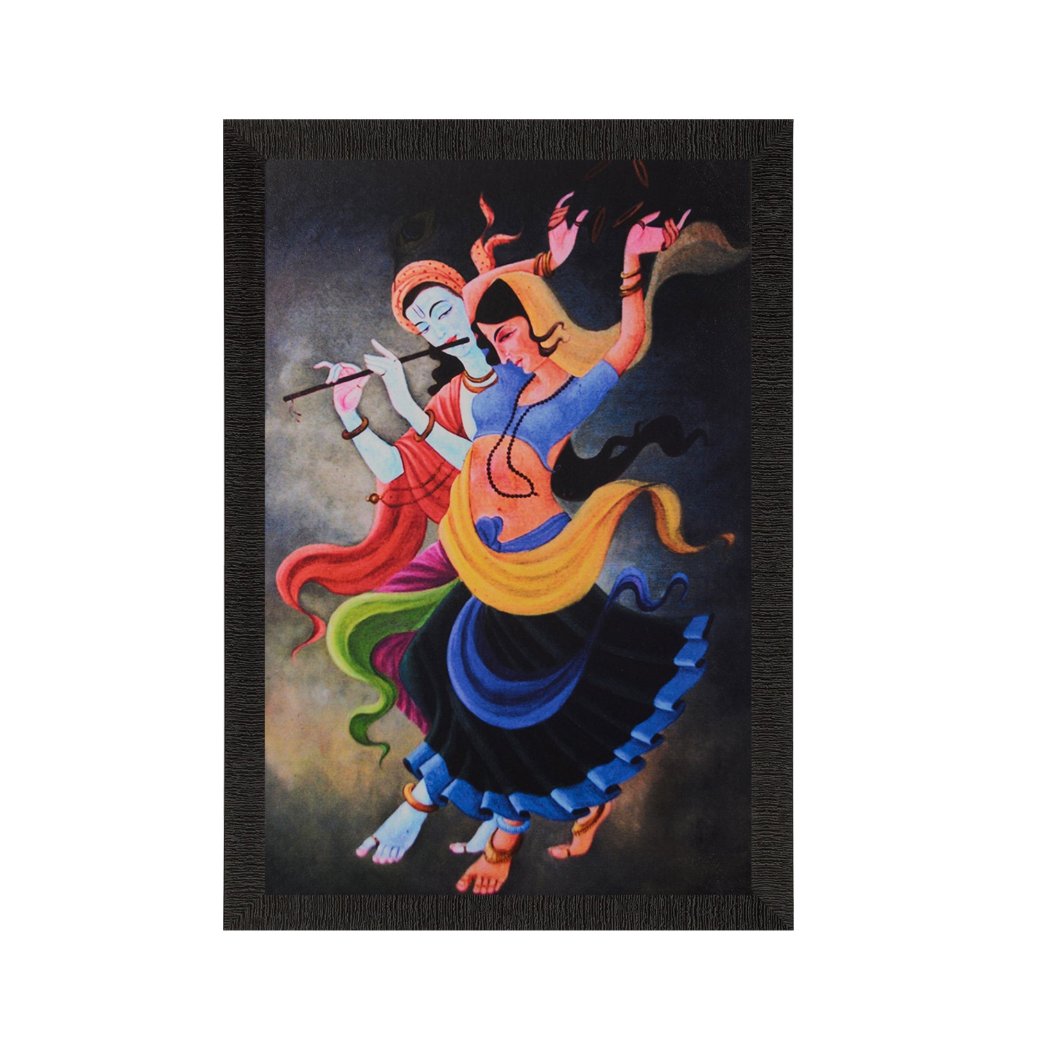 Dancing Radha Krishna Painting Digital Printed Wall Art