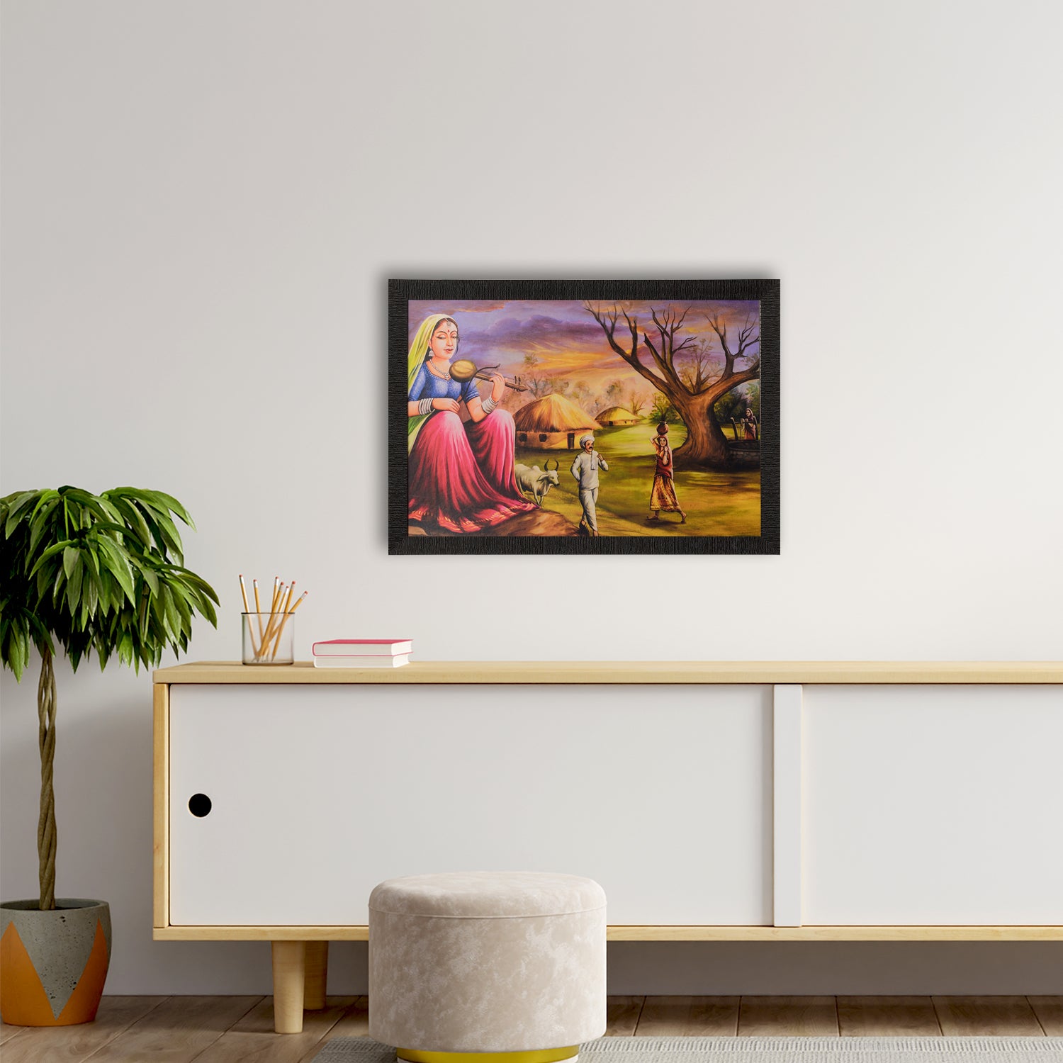 Village Scene Satin Matt Texture UV Art Painting 2