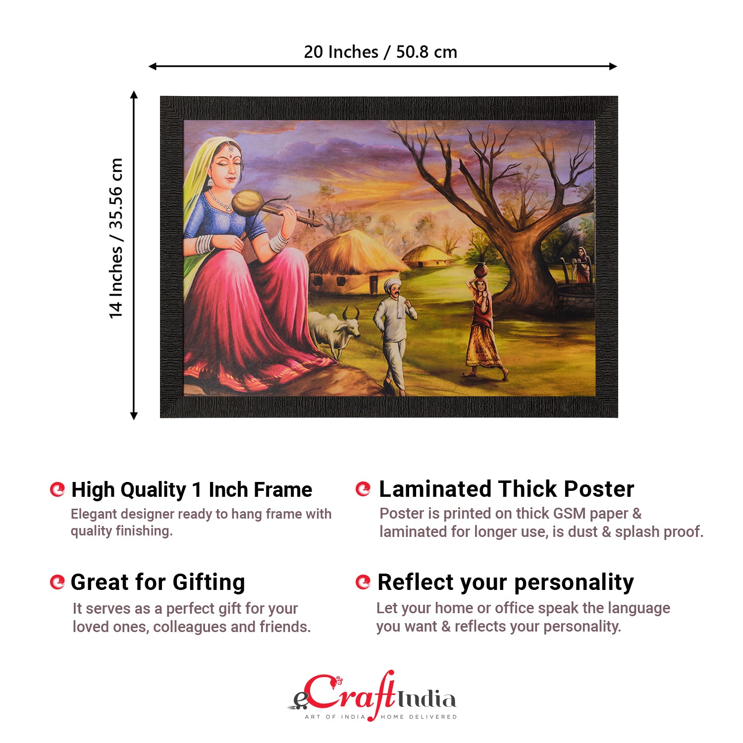 Village Scene Satin Matt Texture UV Art Painting 3