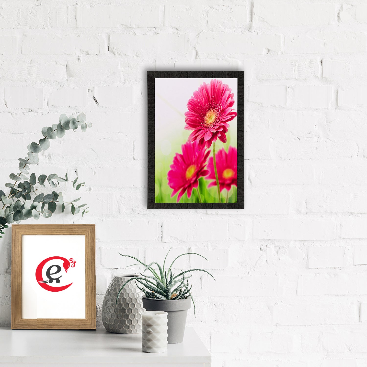 Pink Sunflower Matt Textured UV Art Painting 1