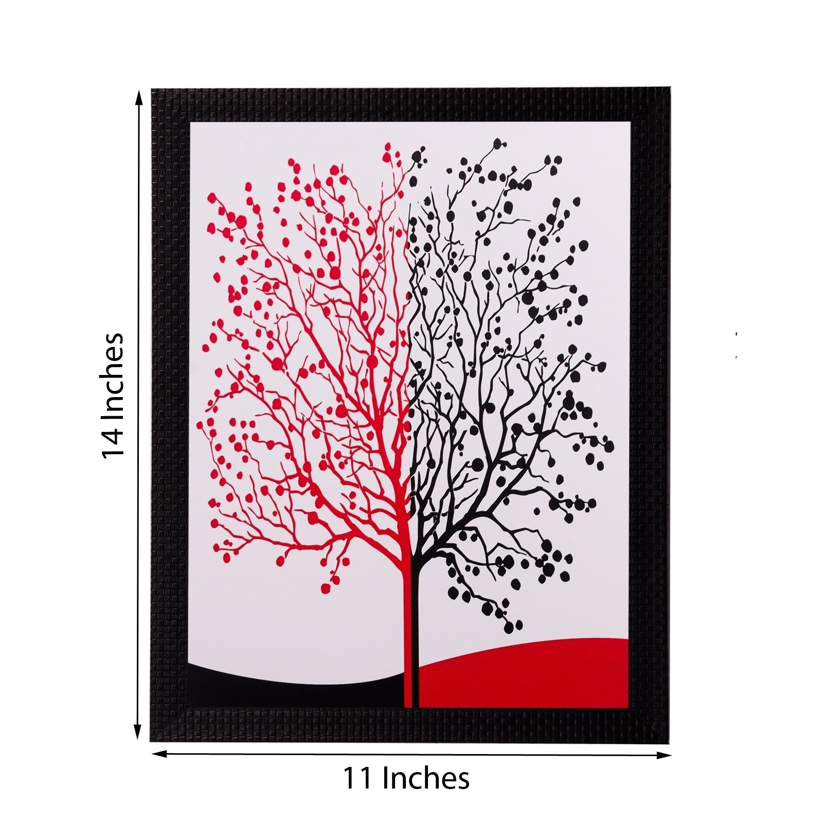 Abstract Black and Red Tree Matt Textured UV Art Painting 2