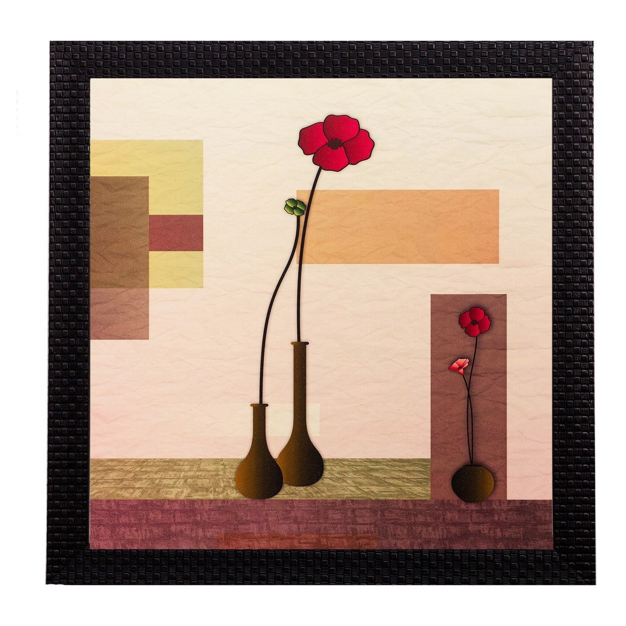 Floral Pot Matt Textured UV Art Painting