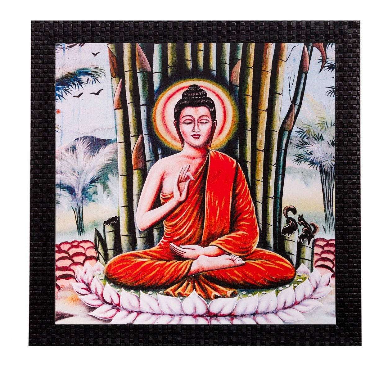 Meditating Buddha Matt Textured UV Art Painting