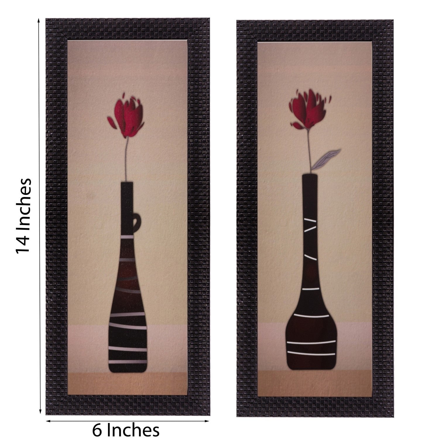 Set of 2 Botanical Pots Satin Matt Texture UV Art Painting 2