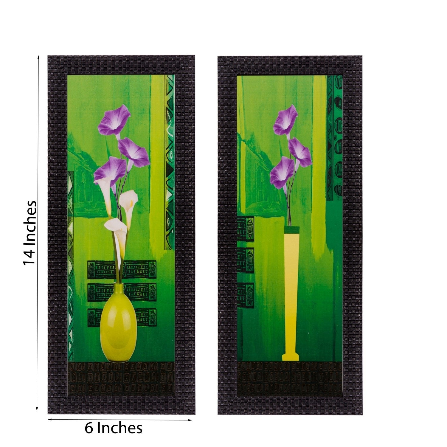 Set of 2 Botanical Pots Satin Matt Textured UV Art Painting 2