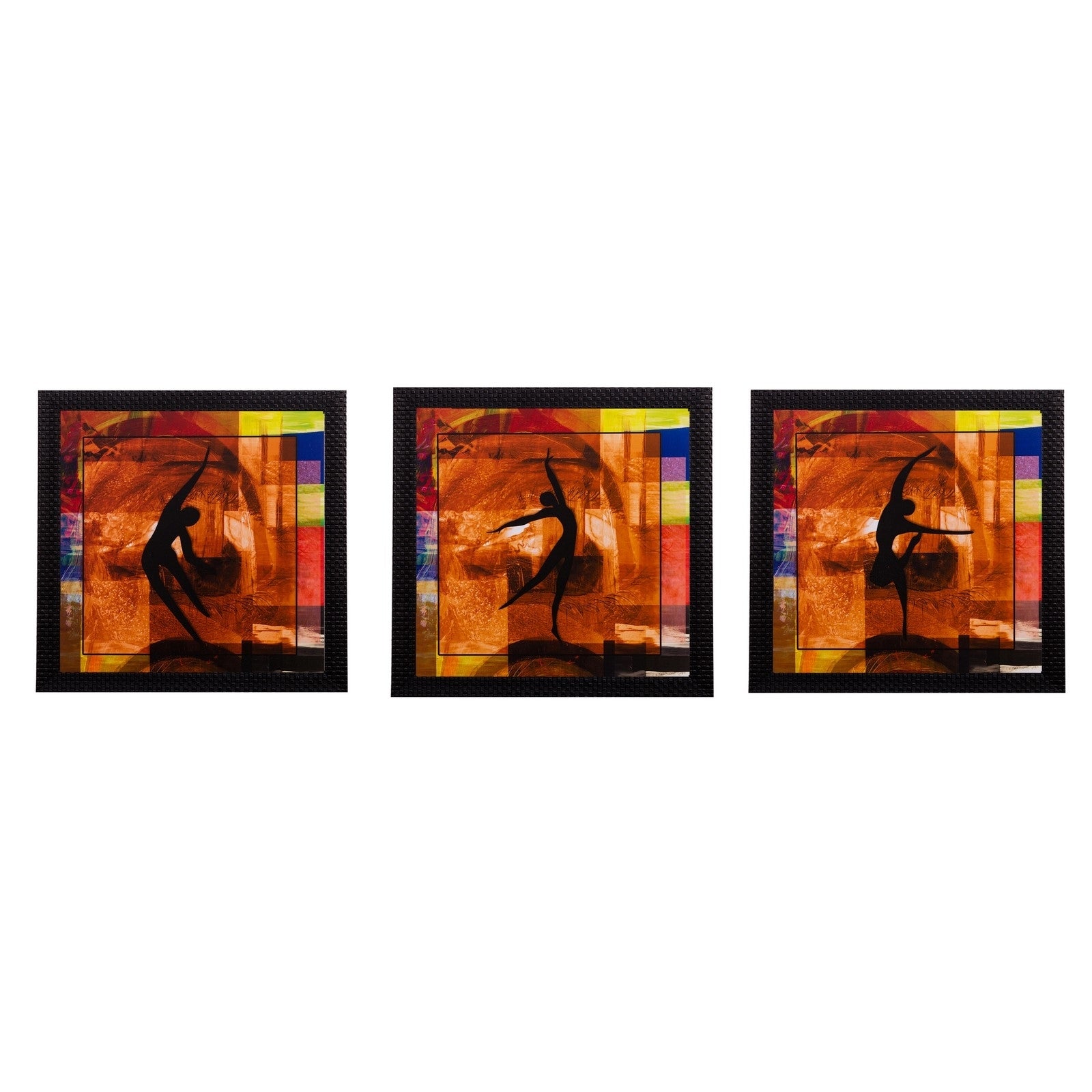 Set of 3 Dancing Girls Matt Textured UV Art Painting