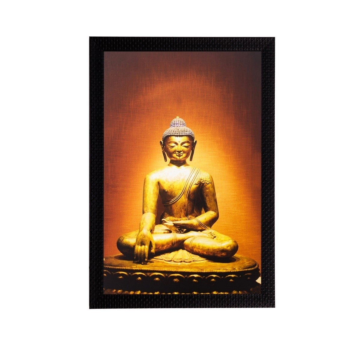 Meditating Golden Buddha Matt Textured UV Art Painting