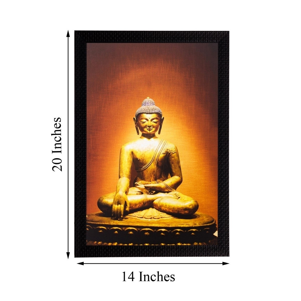 Meditating Golden Buddha Matt Textured UV Art Painting 2