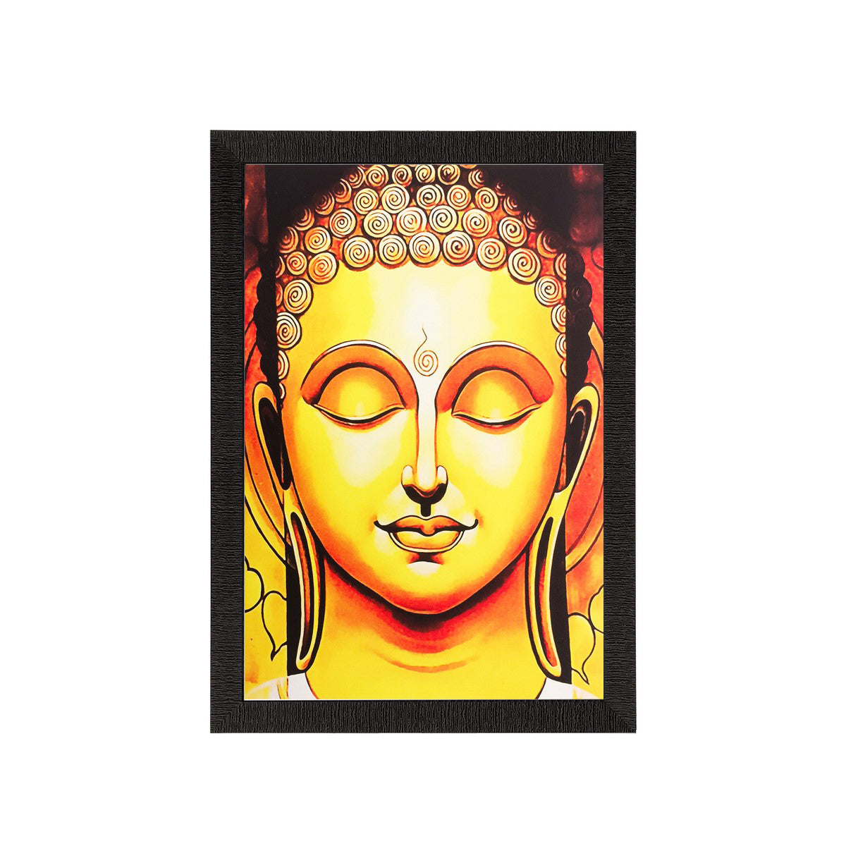 Meditating Buddha Face Painting Digital Printed Religious Wall Art
