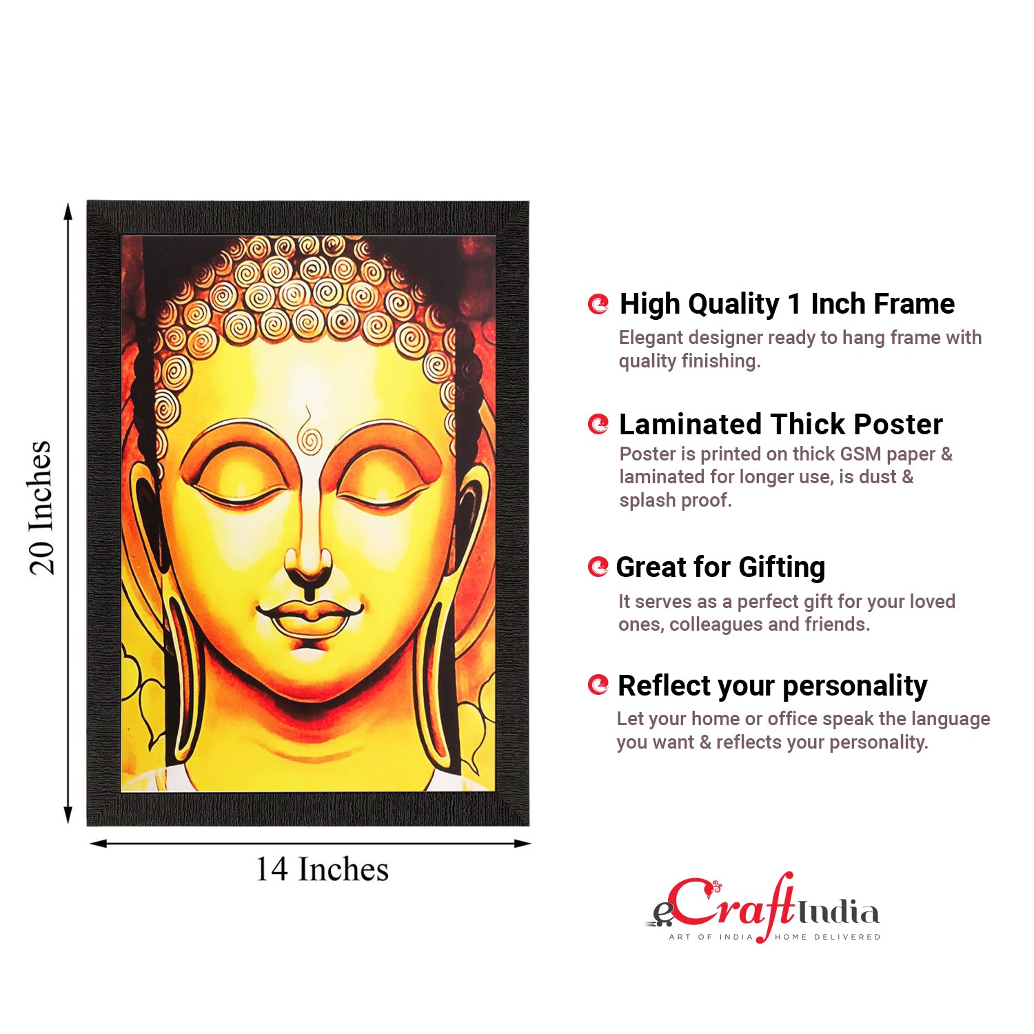 Meditating Buddha Face Painting Digital Printed Religious Wall Art 2
