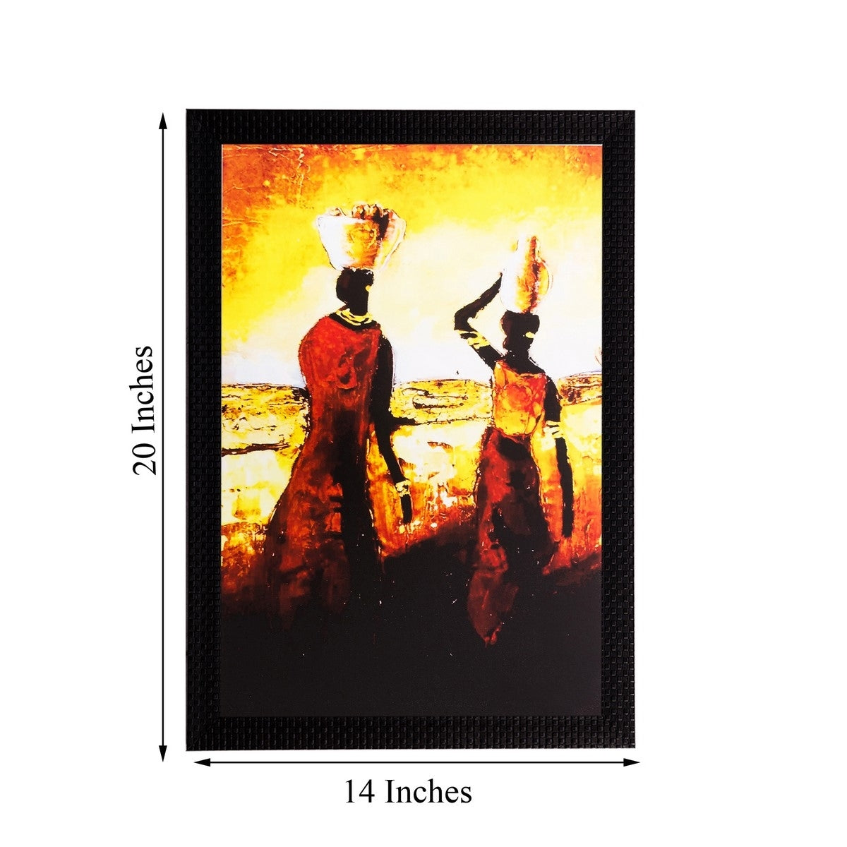 Walking Tribal Woman Matt Textured UV Art Painting 2