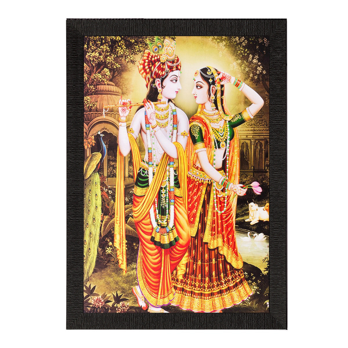 Radha Krishna Romantic Moments Matt Textured UV Art Painting