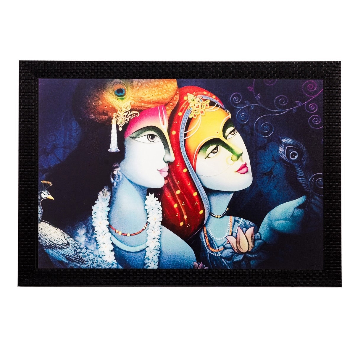 Radha Krishna Still Matt Textured UV Art Painting