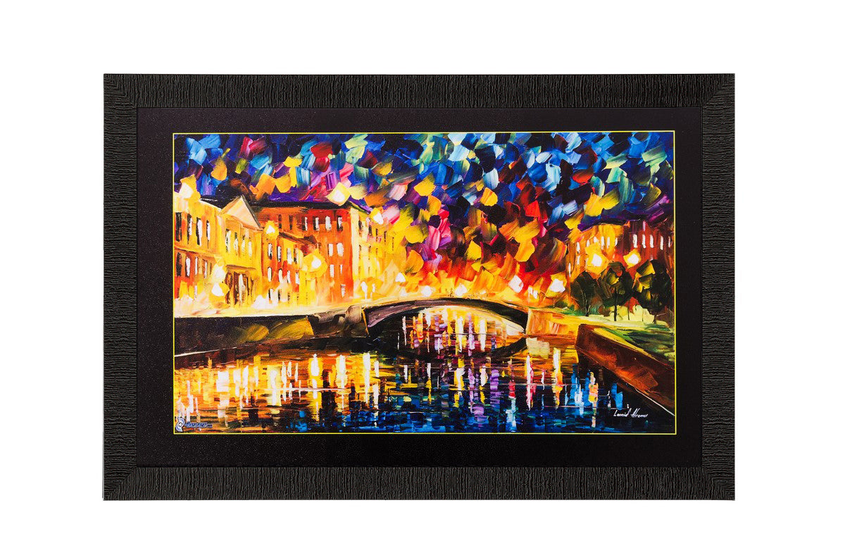 Colorful Bridge View Matt Textured UV Art Painting