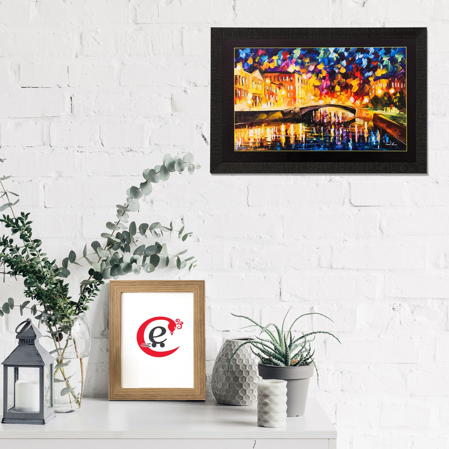 Colorful Bridge View Matt Textured UV Art Painting 1