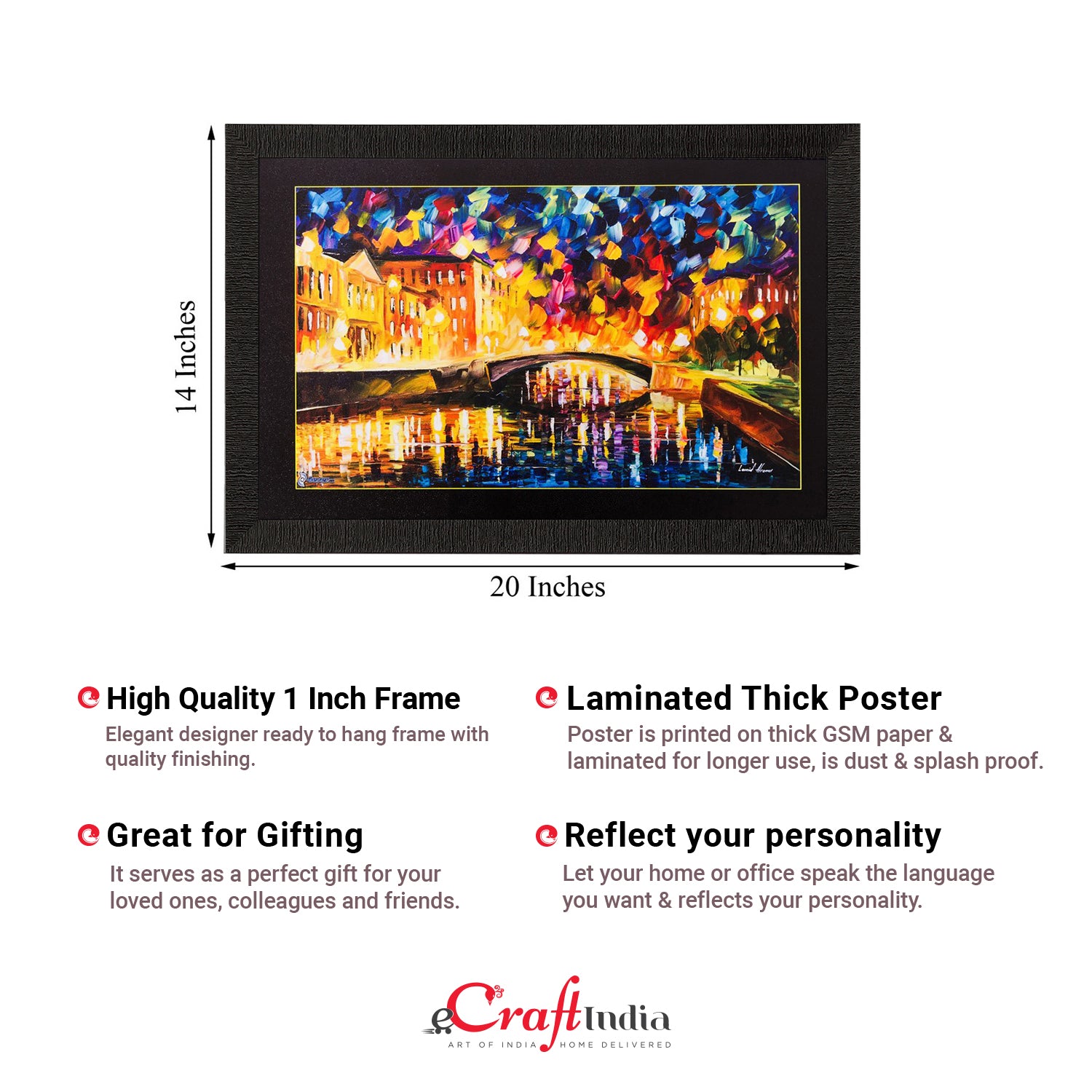 Colorful Bridge View Matt Textured UV Art Painting 2