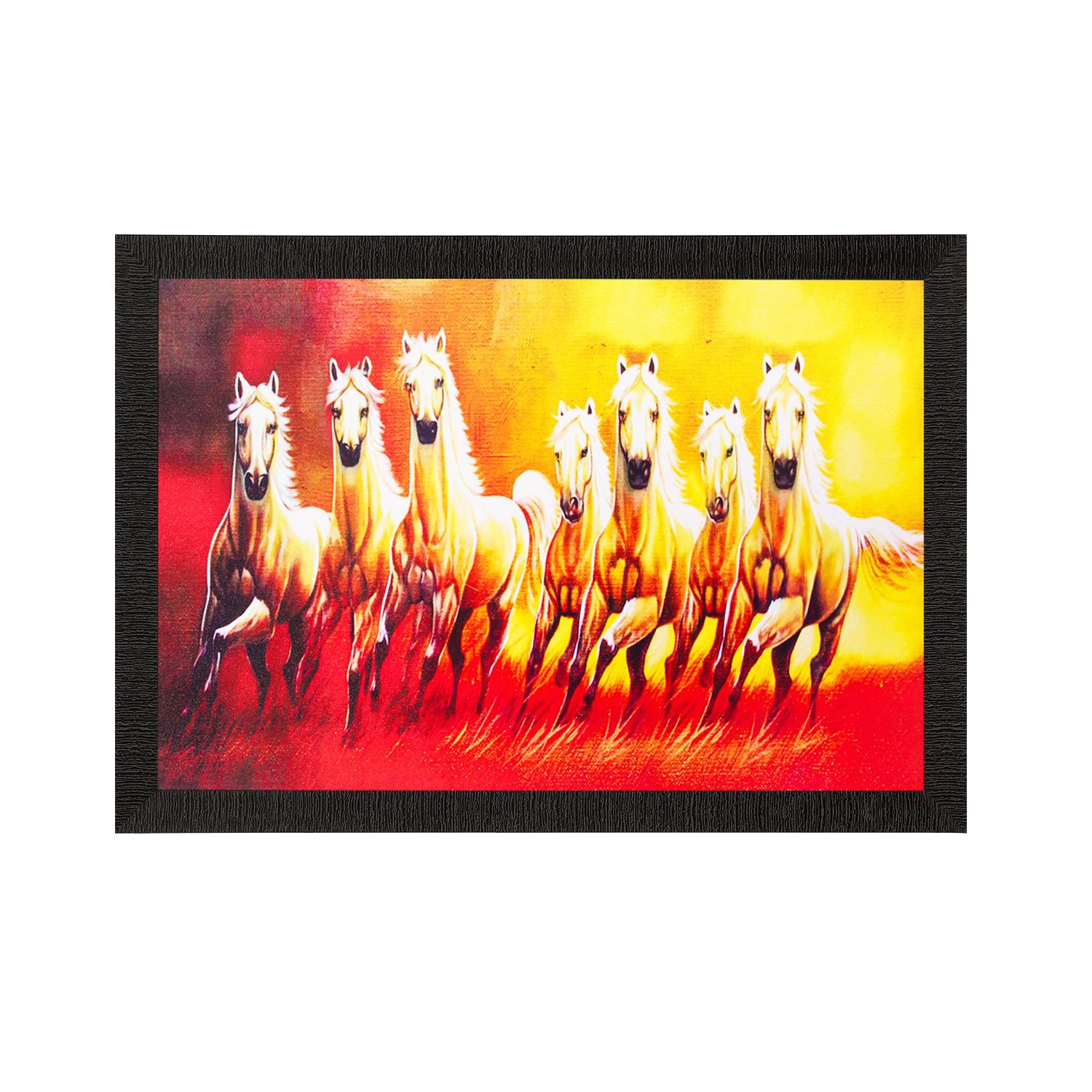 Running Lucky Horses Matt Textured UV Art Painting