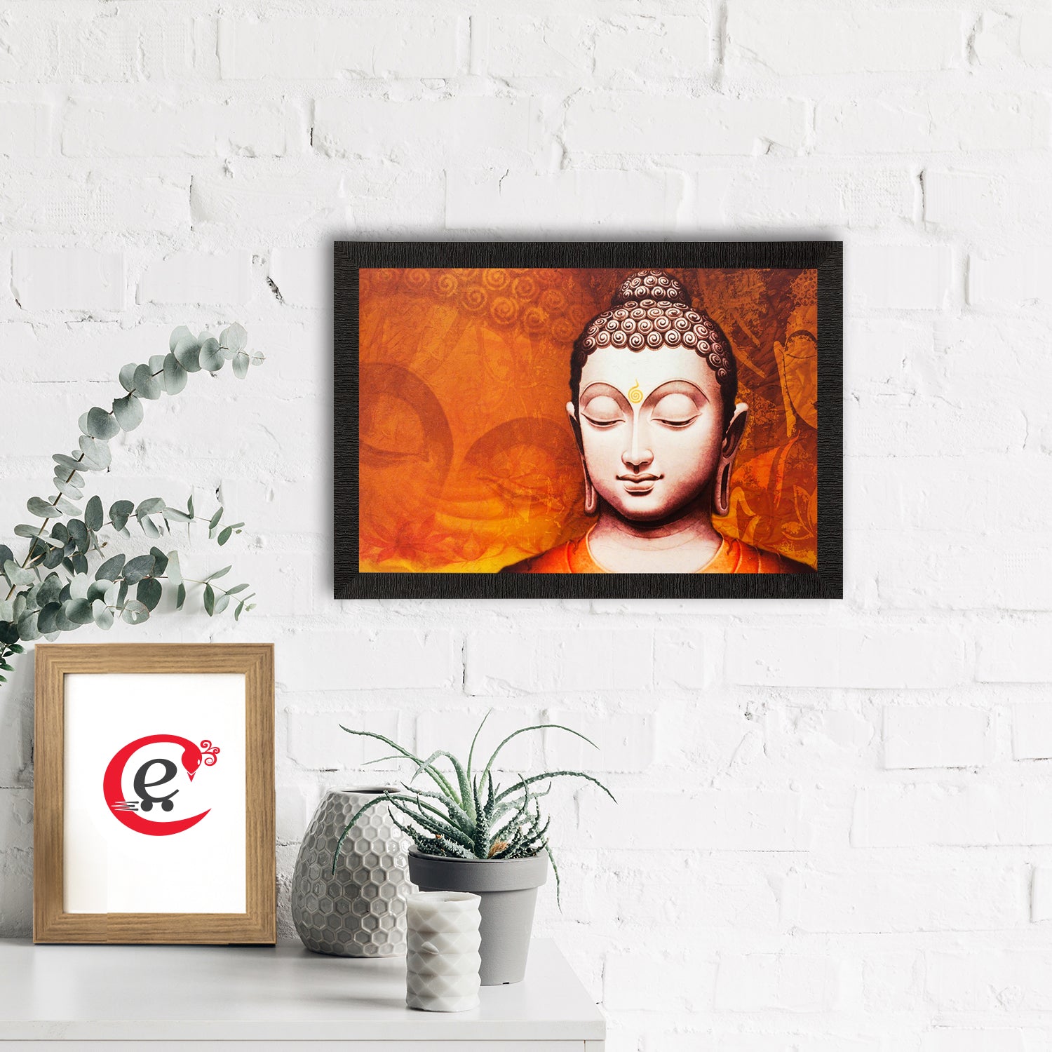 Meditating Buddha Painting Digital Printed Religious Wall Art 1
