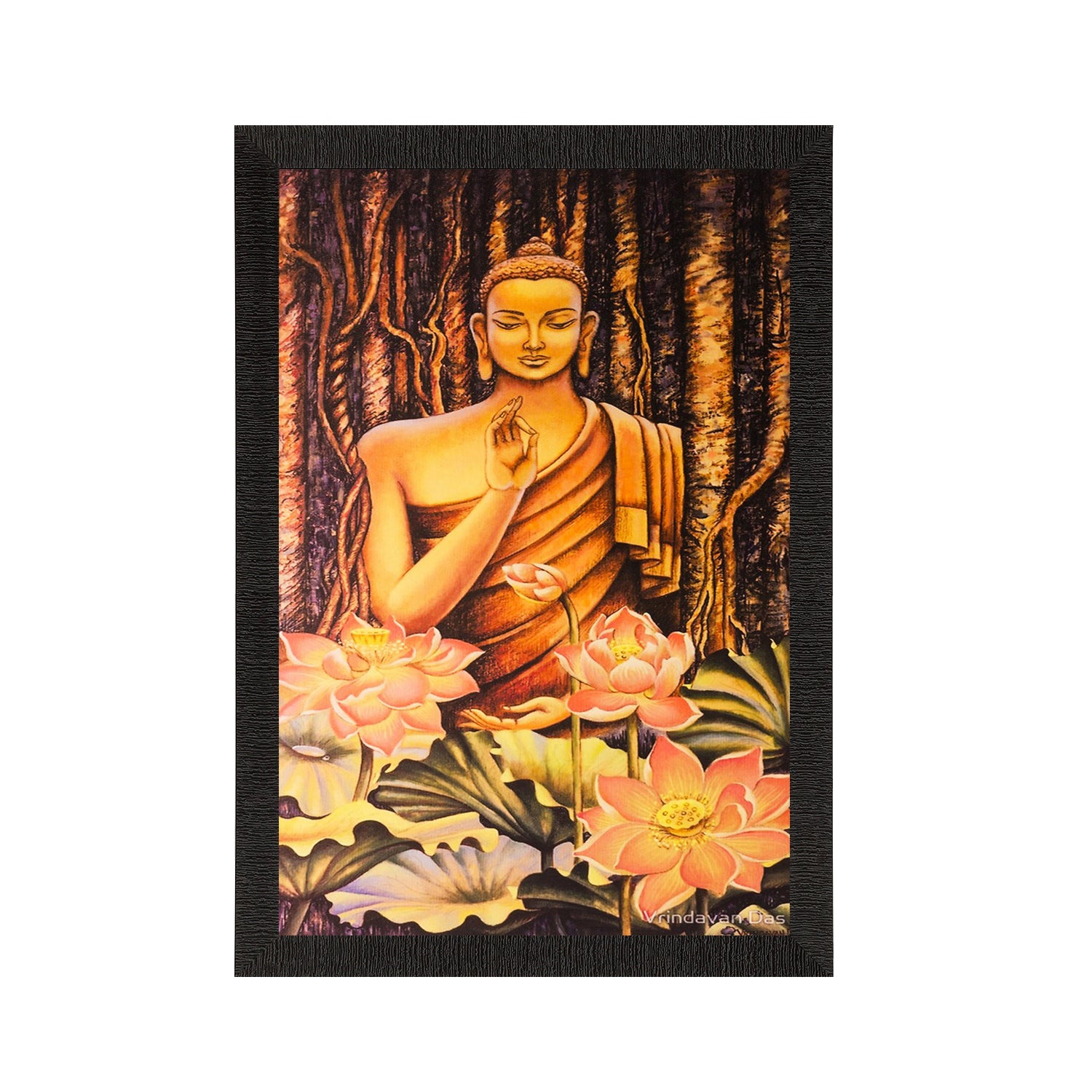 Blessing Buddha Painting Digital Printed Religious Wall Art