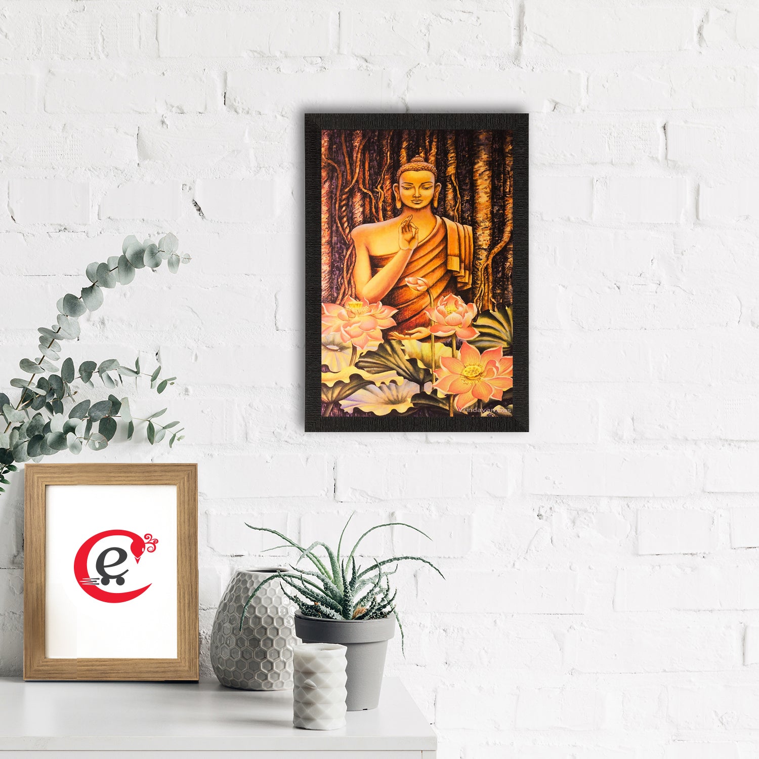 Blessing Buddha Painting Digital Printed Religious Wall Art 1