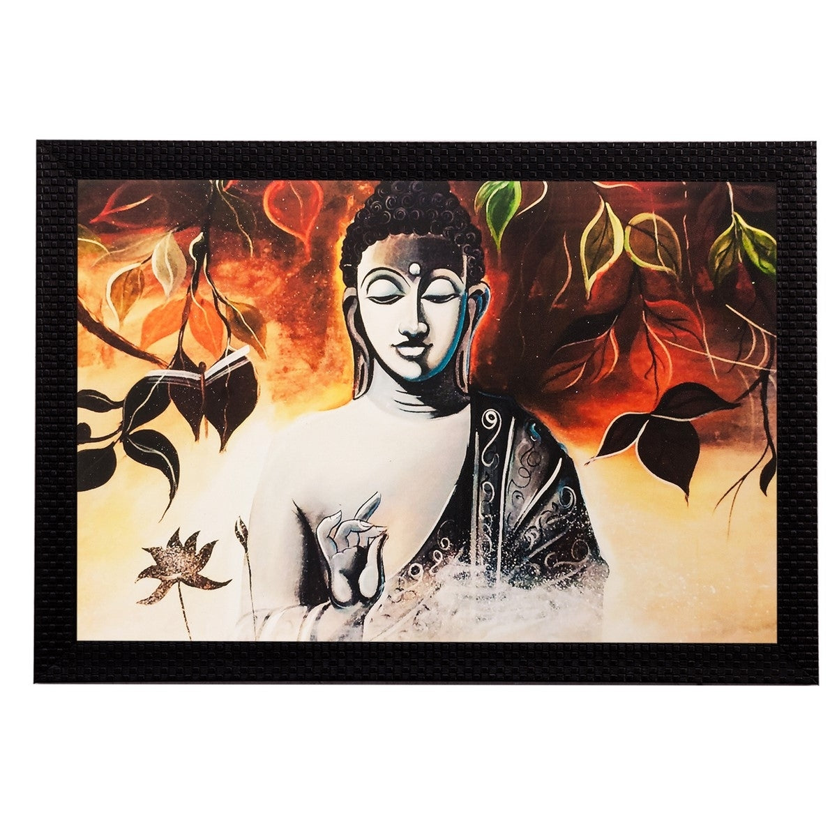 Meditating Buddha Matt Textured UV Art Painting