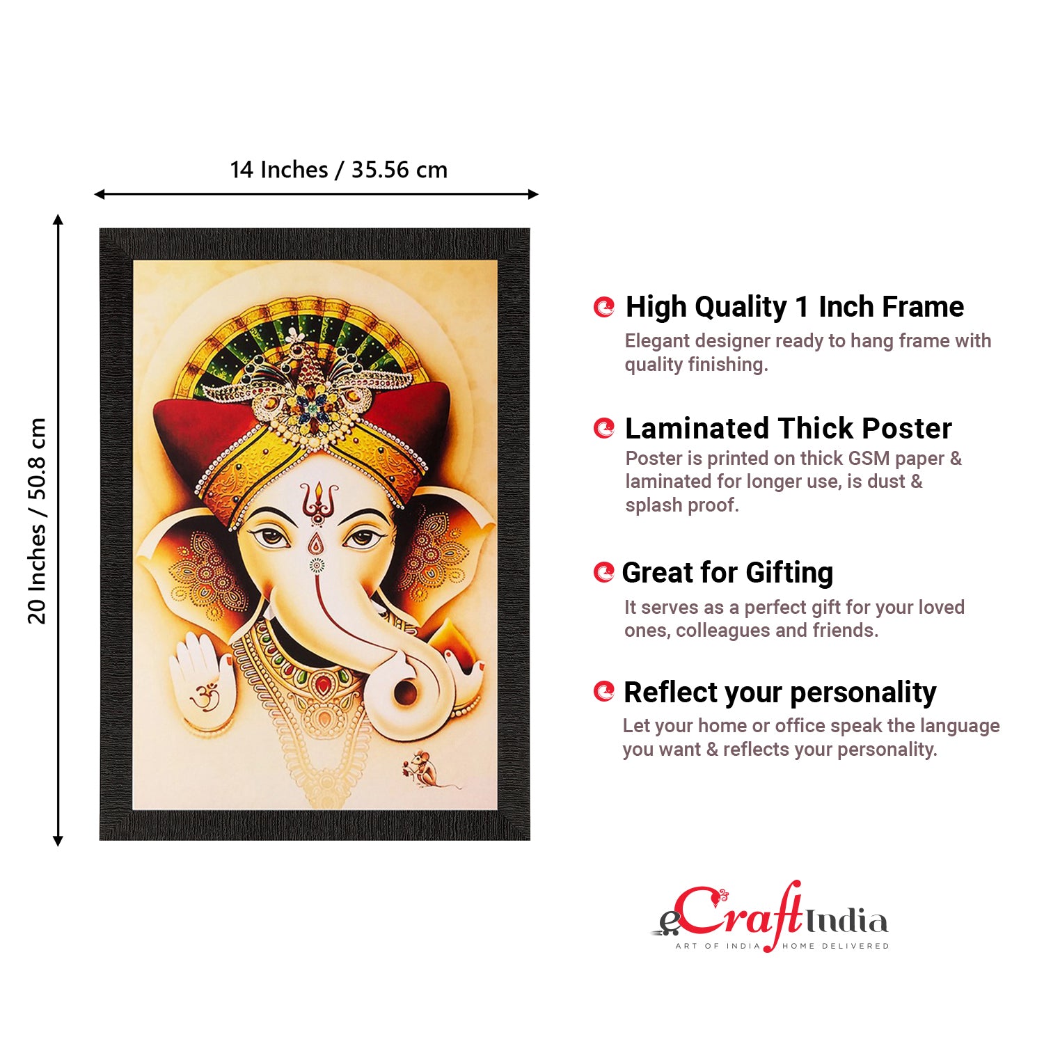 Spiritual Lord Ganesha Matt Textured UV Art Painting 3
