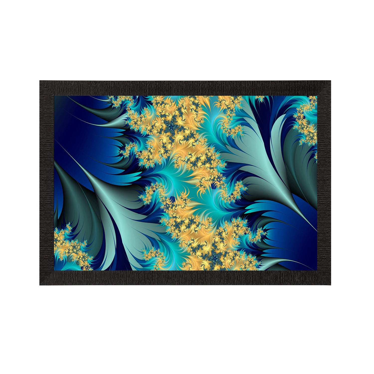 Blue Floral Satin Matt Texture UV Art Painting