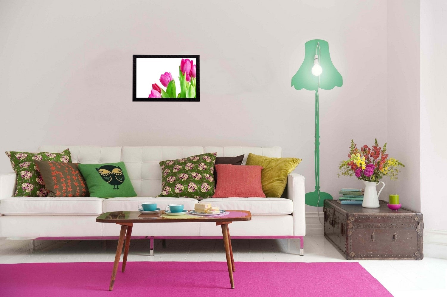 Floral Pink Satin Matt Texture UV Art Painting 1