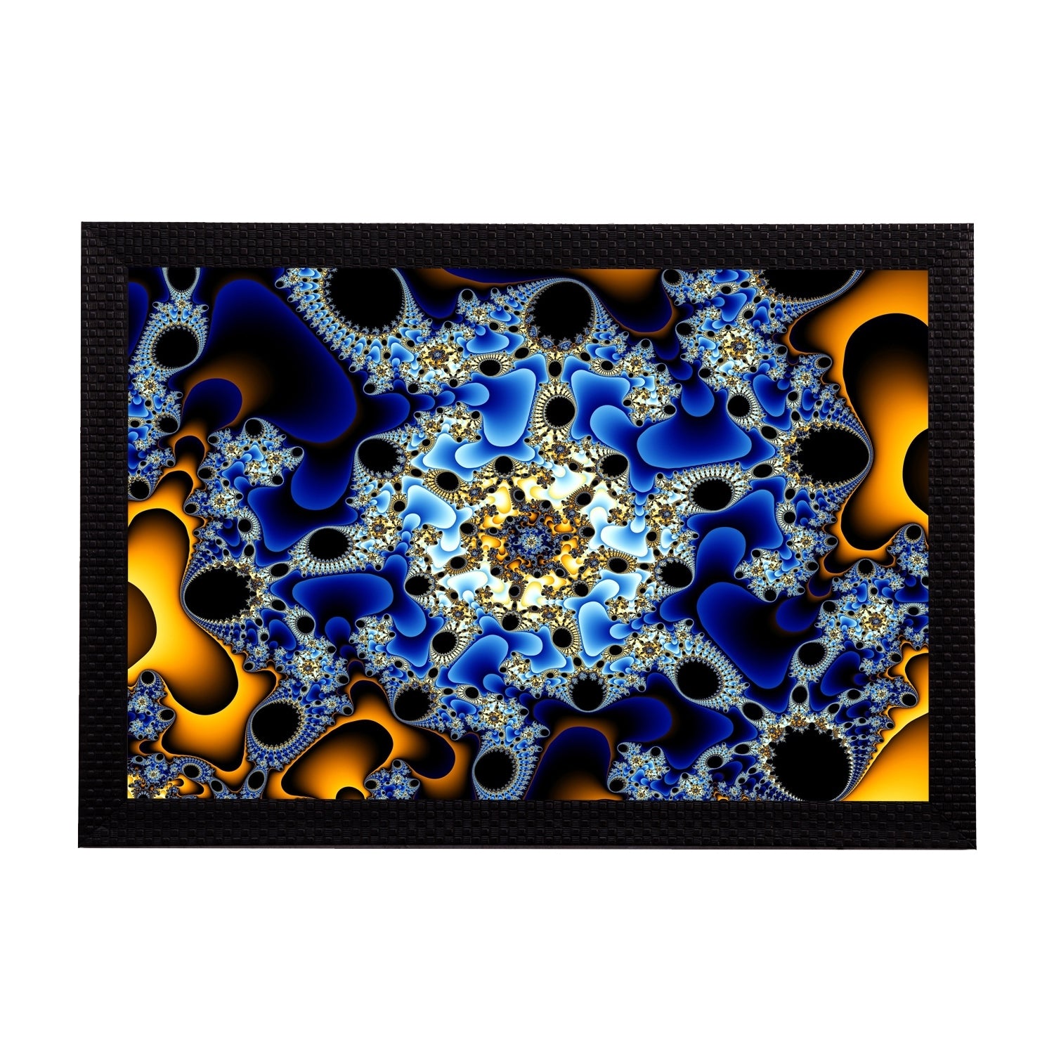 Blue Abstract Satin Matt Texture UV Art Painting