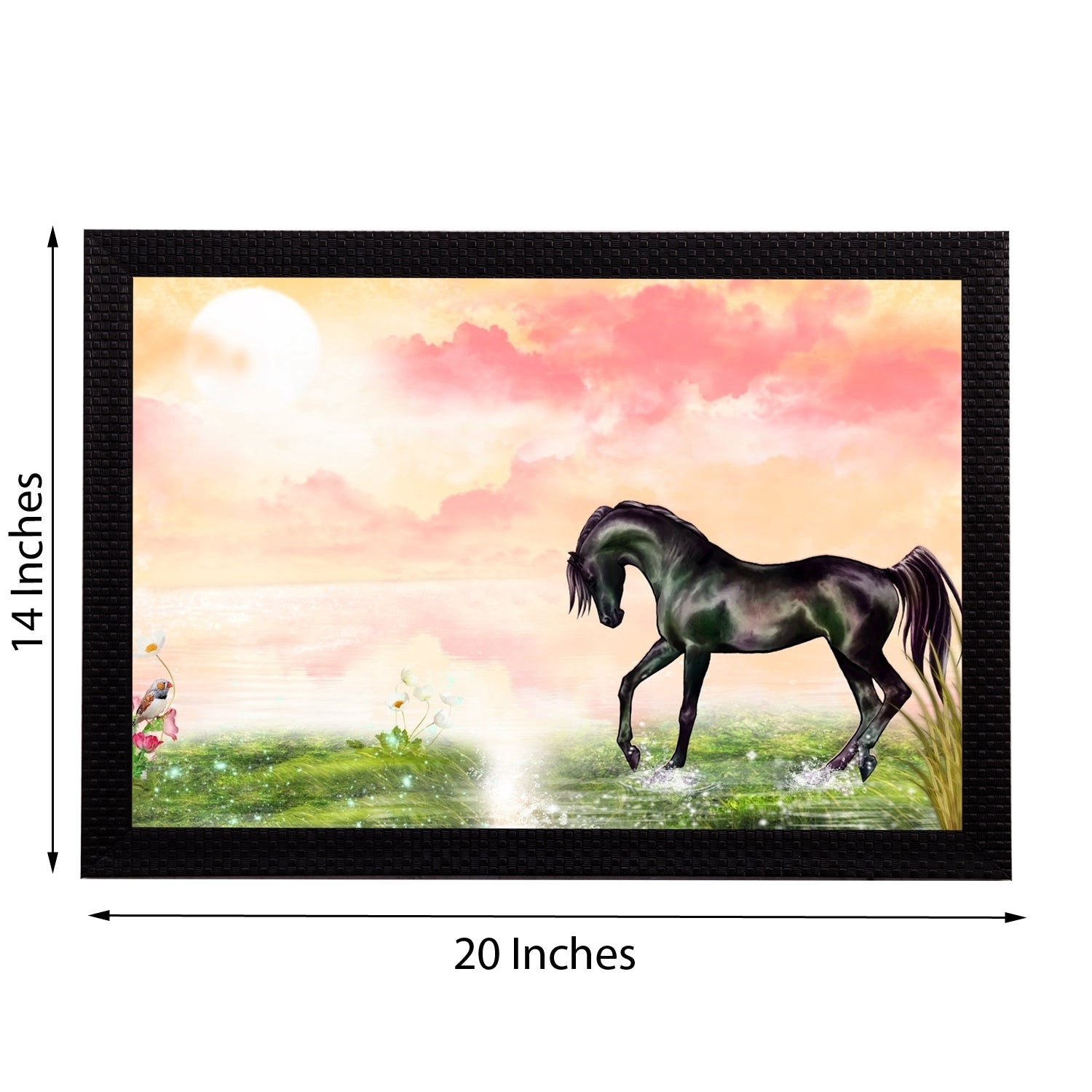 Black Horse Satin Matt Texture UV Art Painting 2