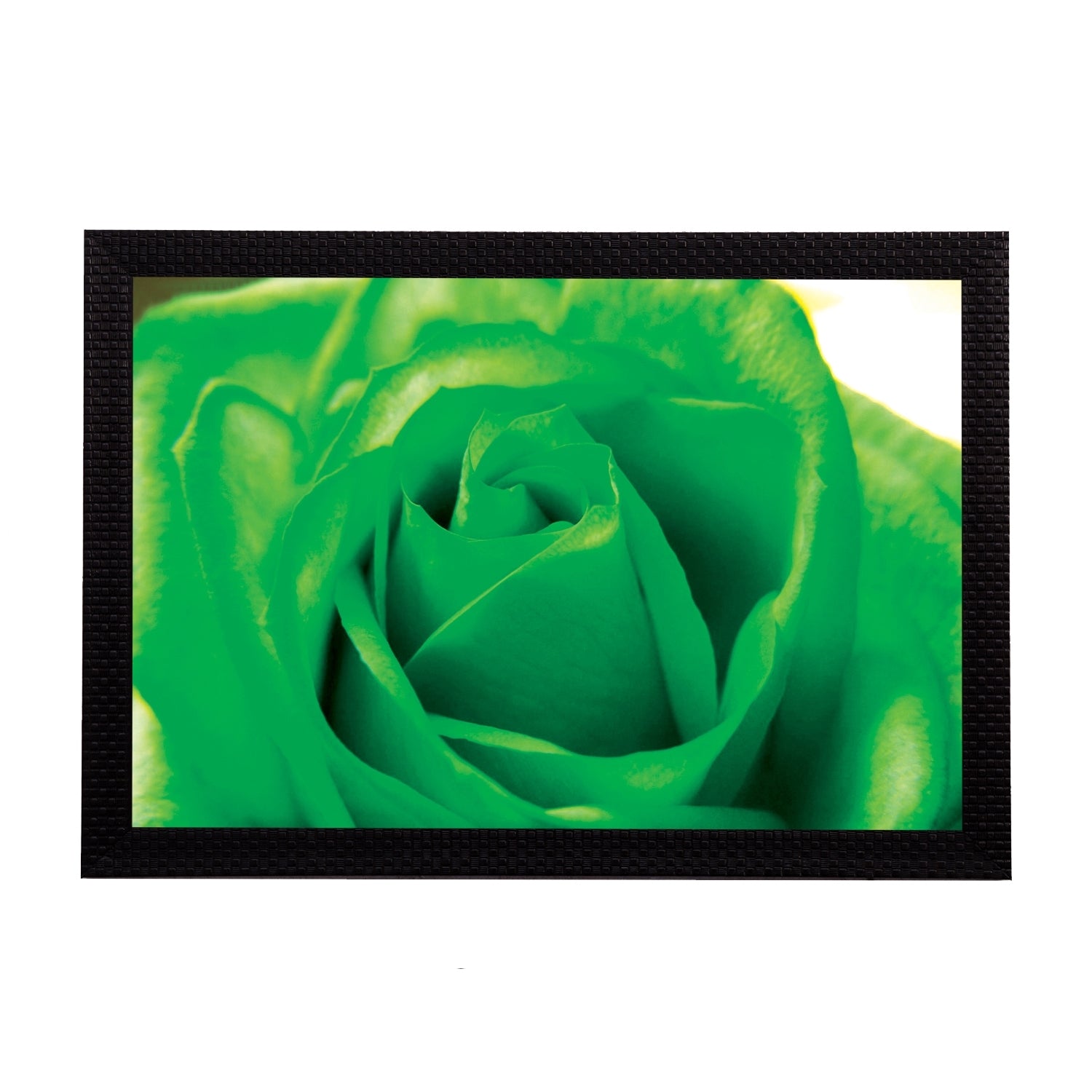 Green Floral Satin Matt Texture UV Art Painting