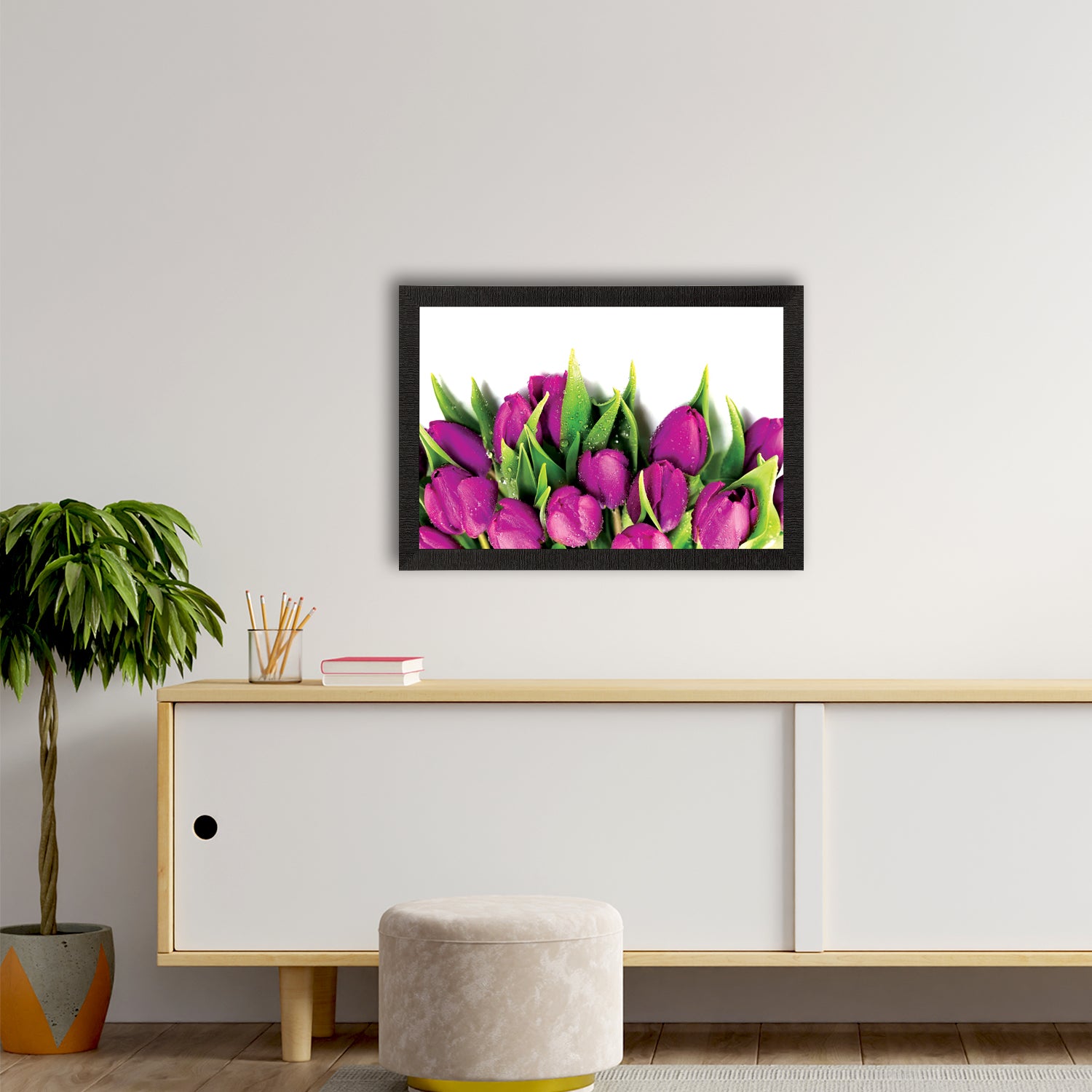 Pink Lillies Satin Matt Texture UV Art Painting 2