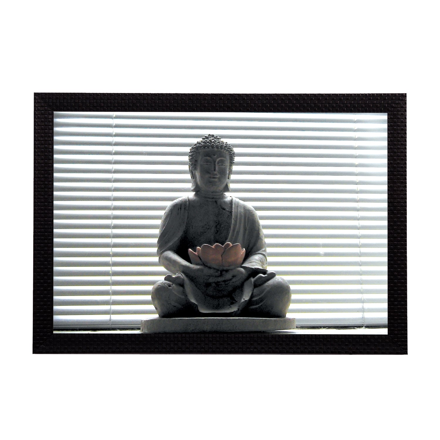 Peaceful Grey Lord Buddha Satin Matt Texture UV Art Painting