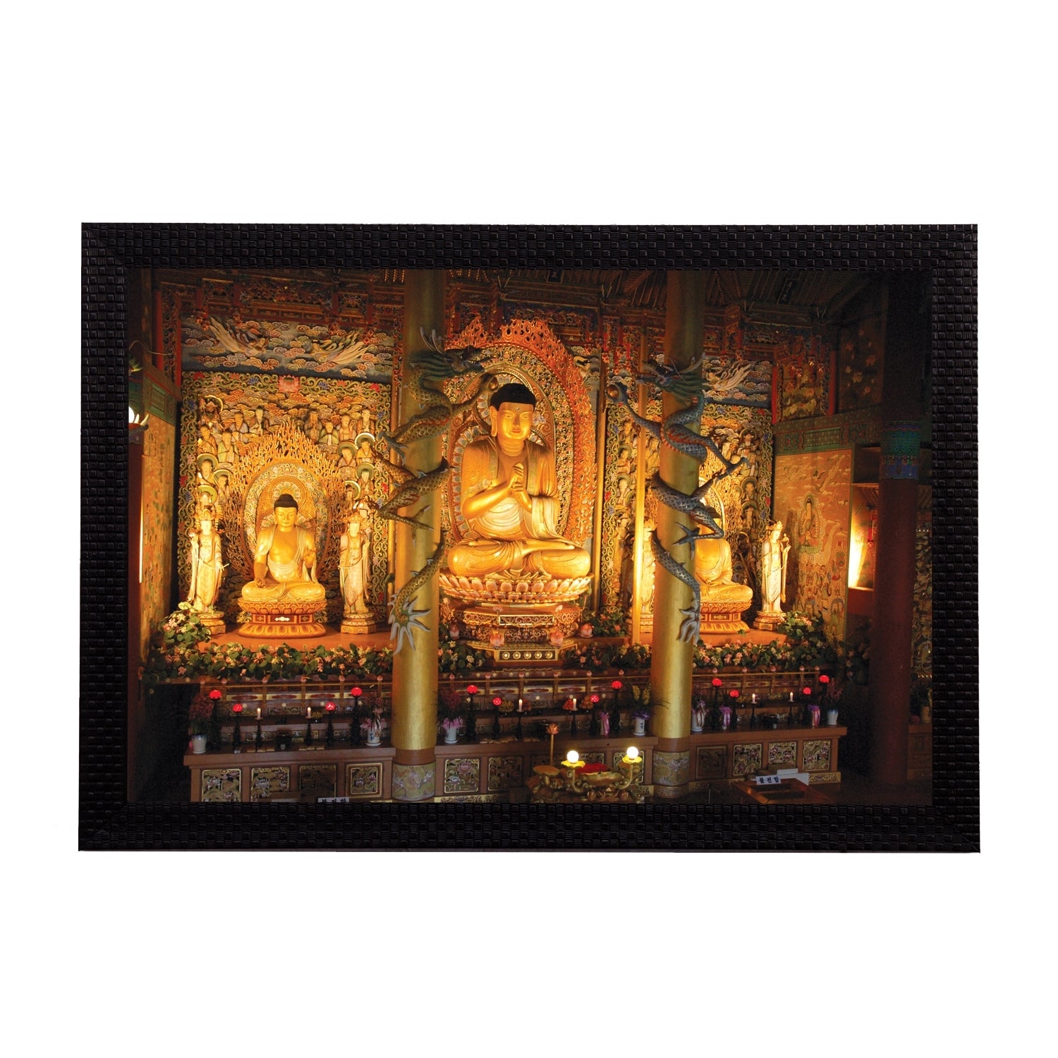 Glowing Lord Buddha Satin Matt Texture UV Art Painting