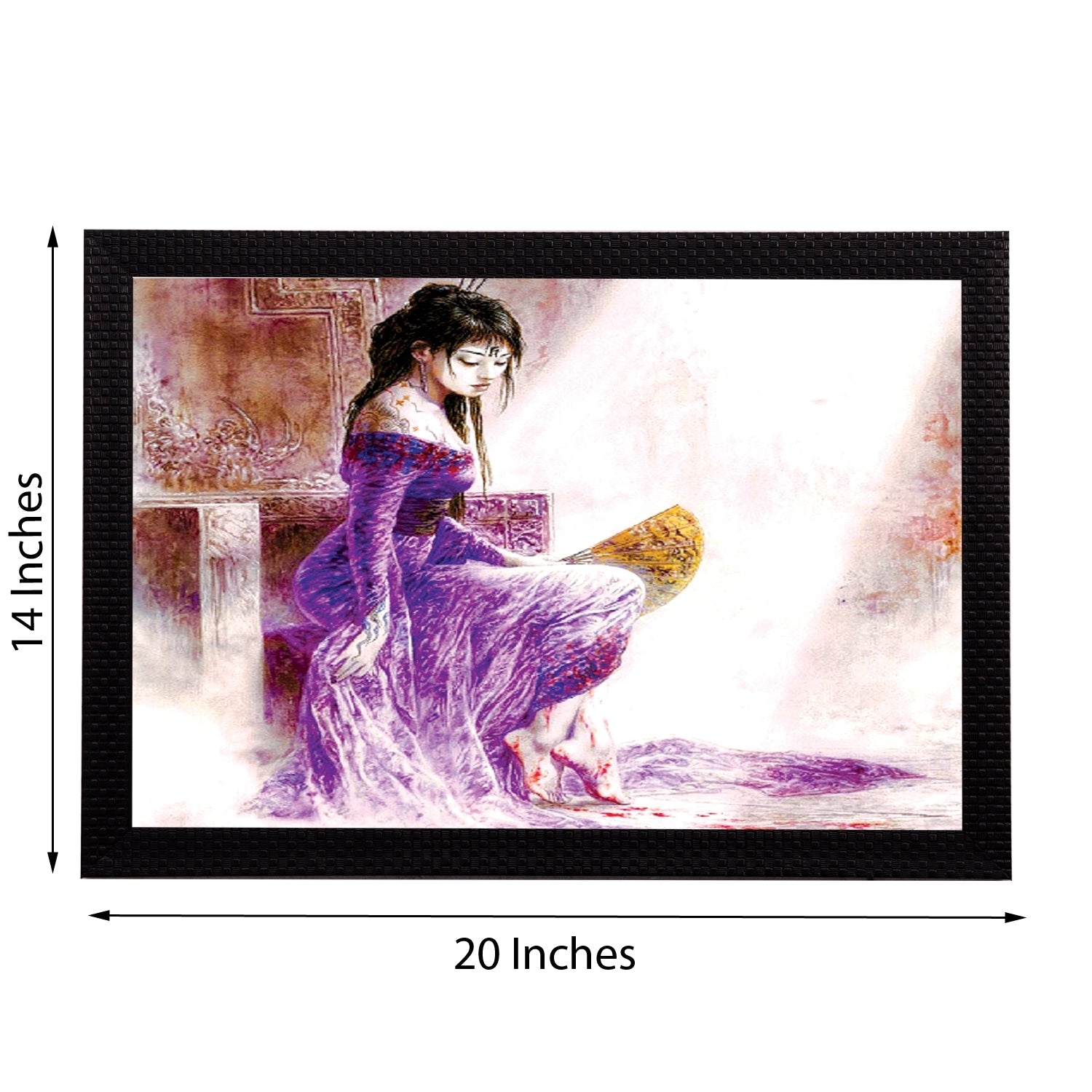 Girl In Purple Dress Satin Matt Texture UV Art Painting 2