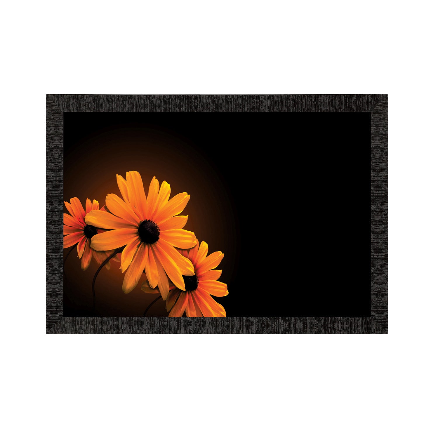 Sunflower In Dark Satin Matt Texture UV Art Painting