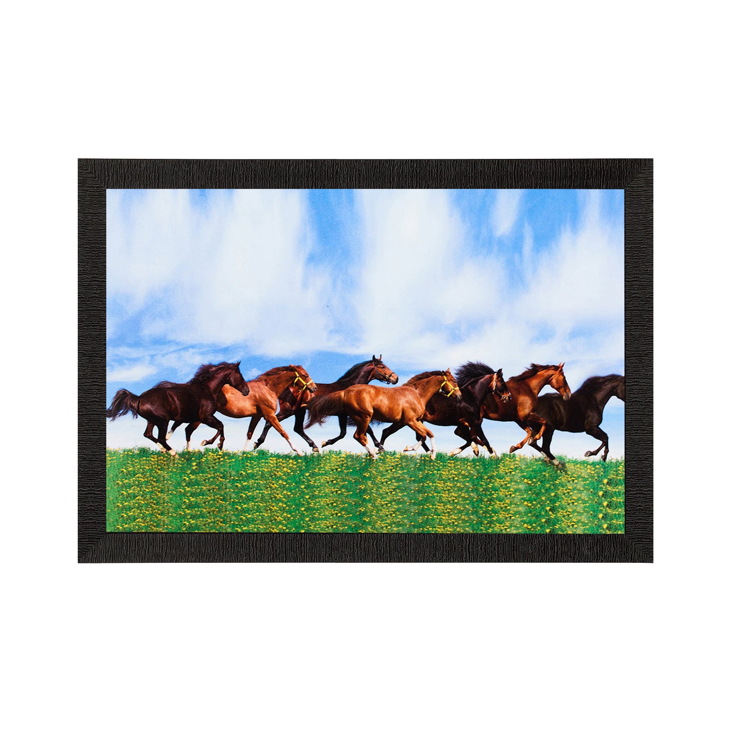 7 Running Horses Painting Digital Printed Animal Wall Art