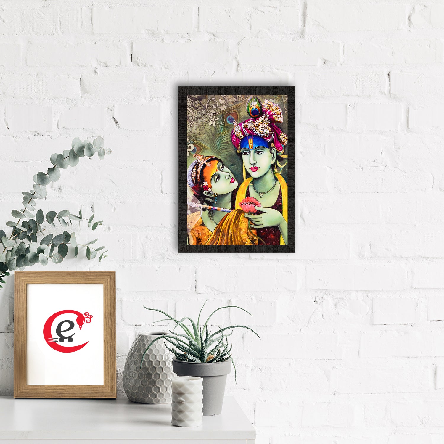 Radha & Krishna Satin Matt Texture UV Art Painting 1