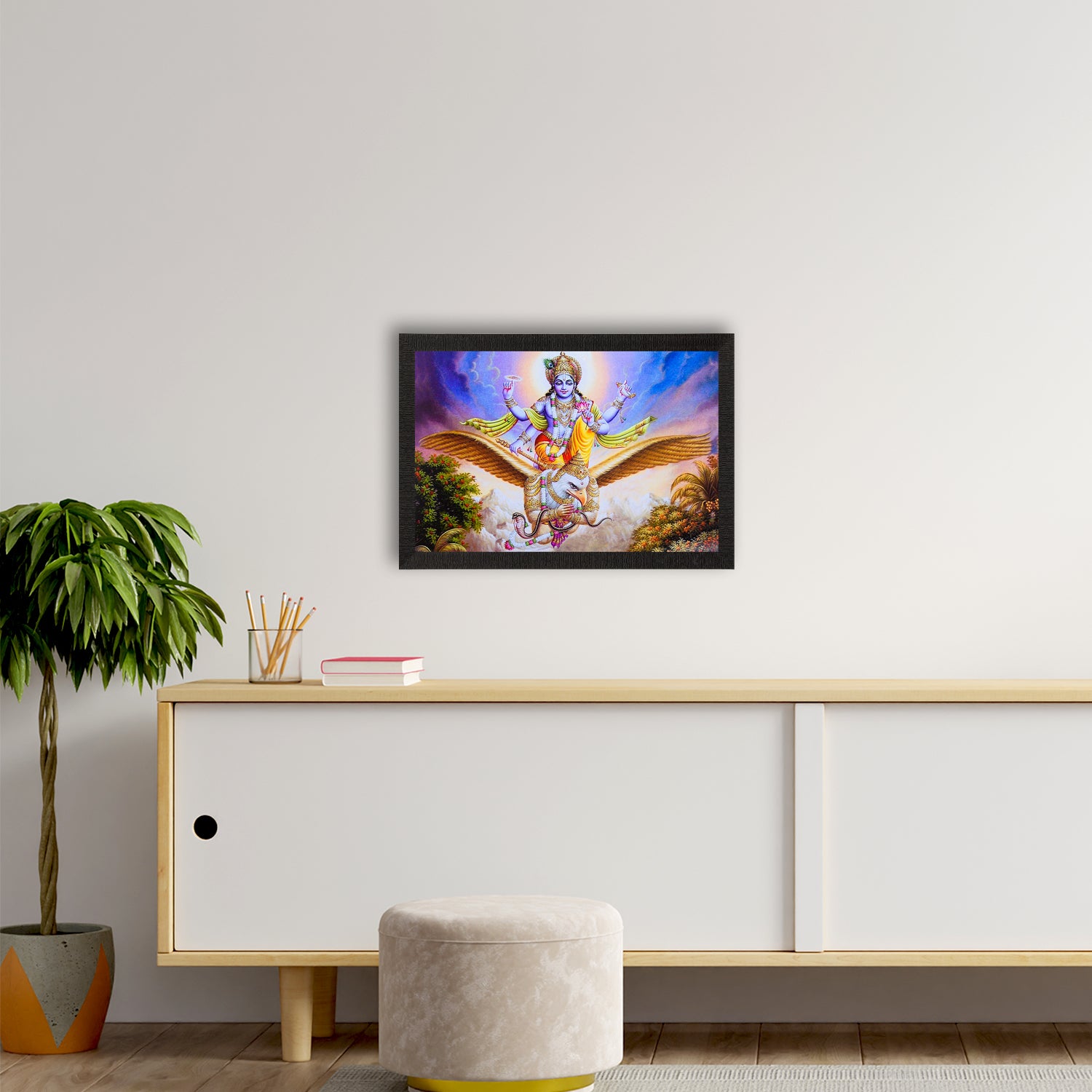 Lord Vishnu Painting Digital Printed Religious Wall Art 2