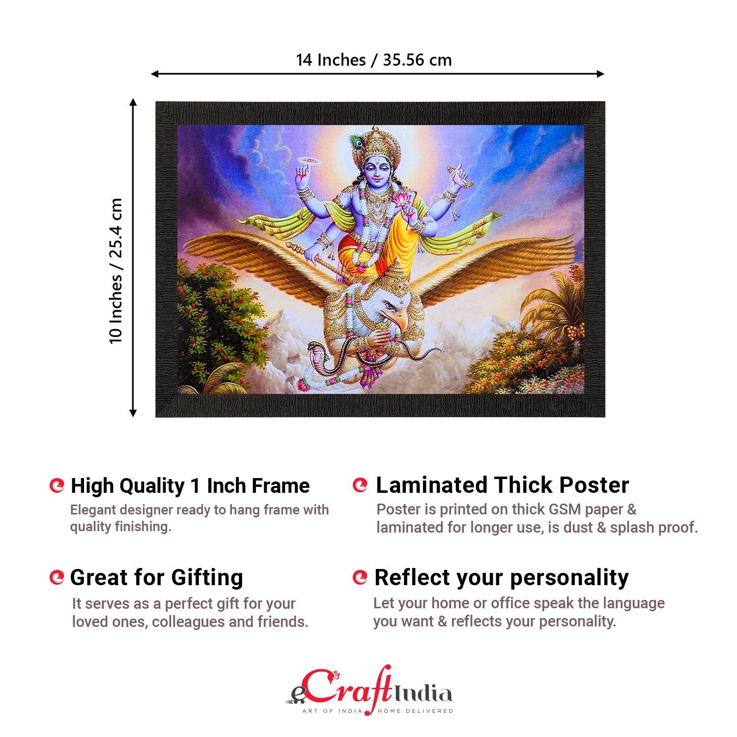 Lord Vishnu Painting Digital Printed Religious Wall Art 3