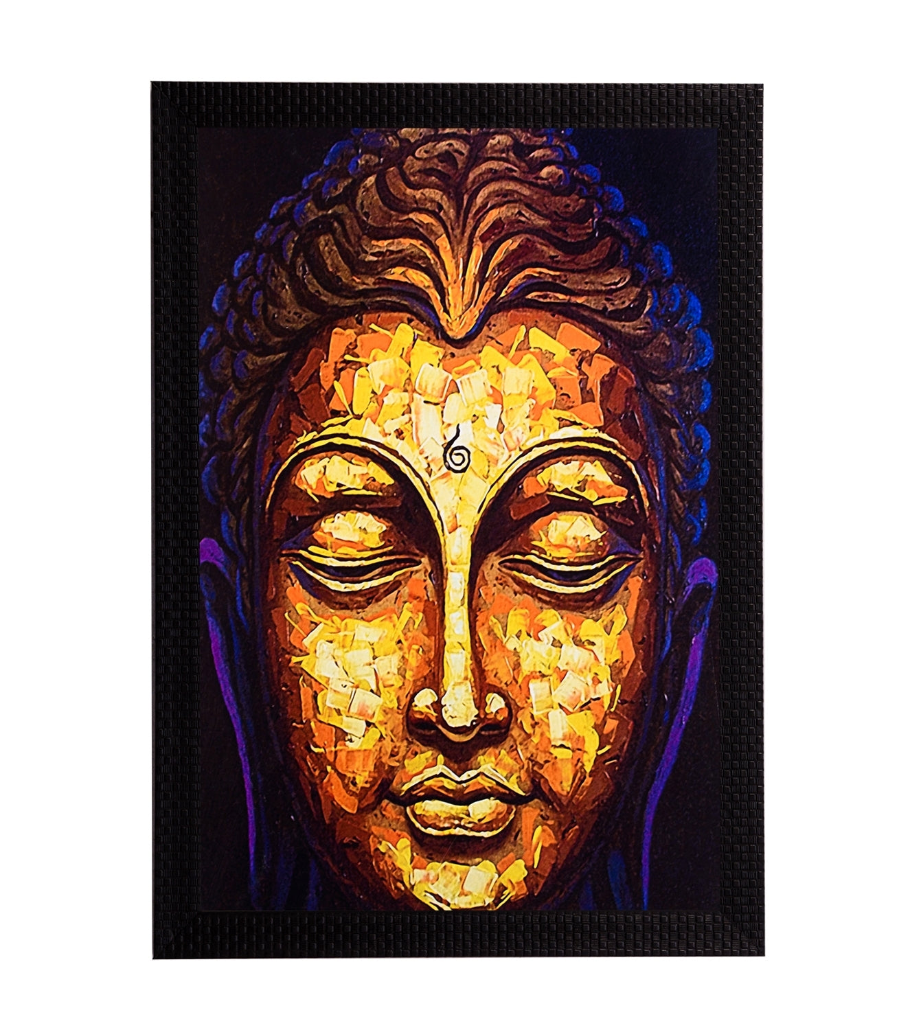 Golden Lord Buddha Satin Matt Texture UV Art Painting