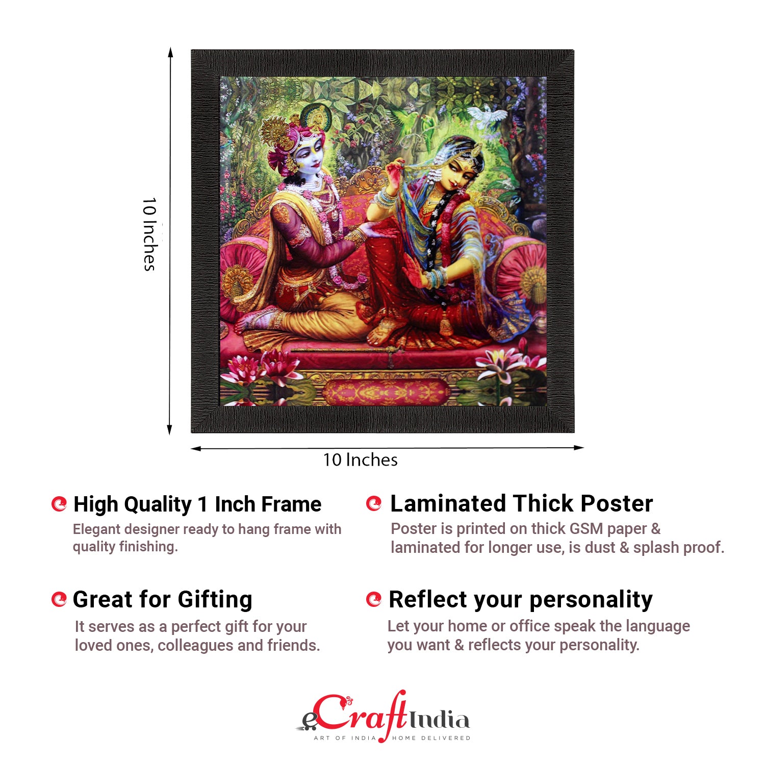 Radha Krishna Painting Digital Printed Religious Wall Art 2