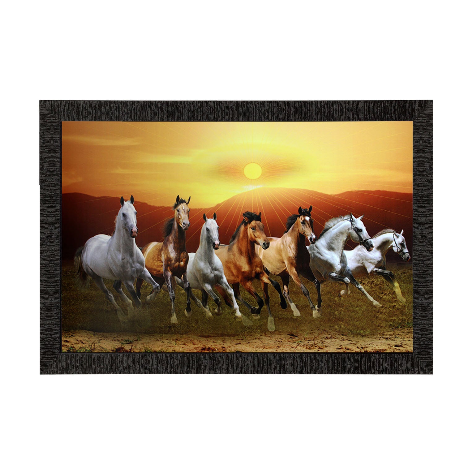 Running Horses Satin Matt Texture UV Art Painting