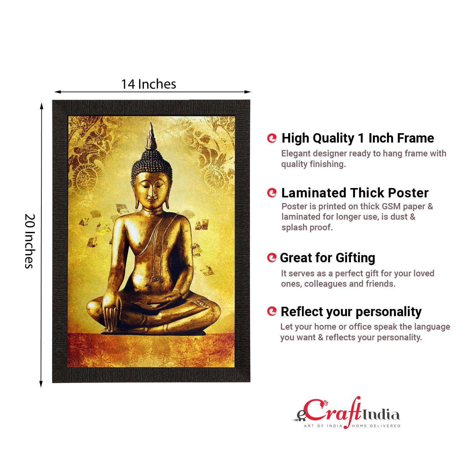 Meditating Buddha Painting Digital Printed Religious Wall Art 2