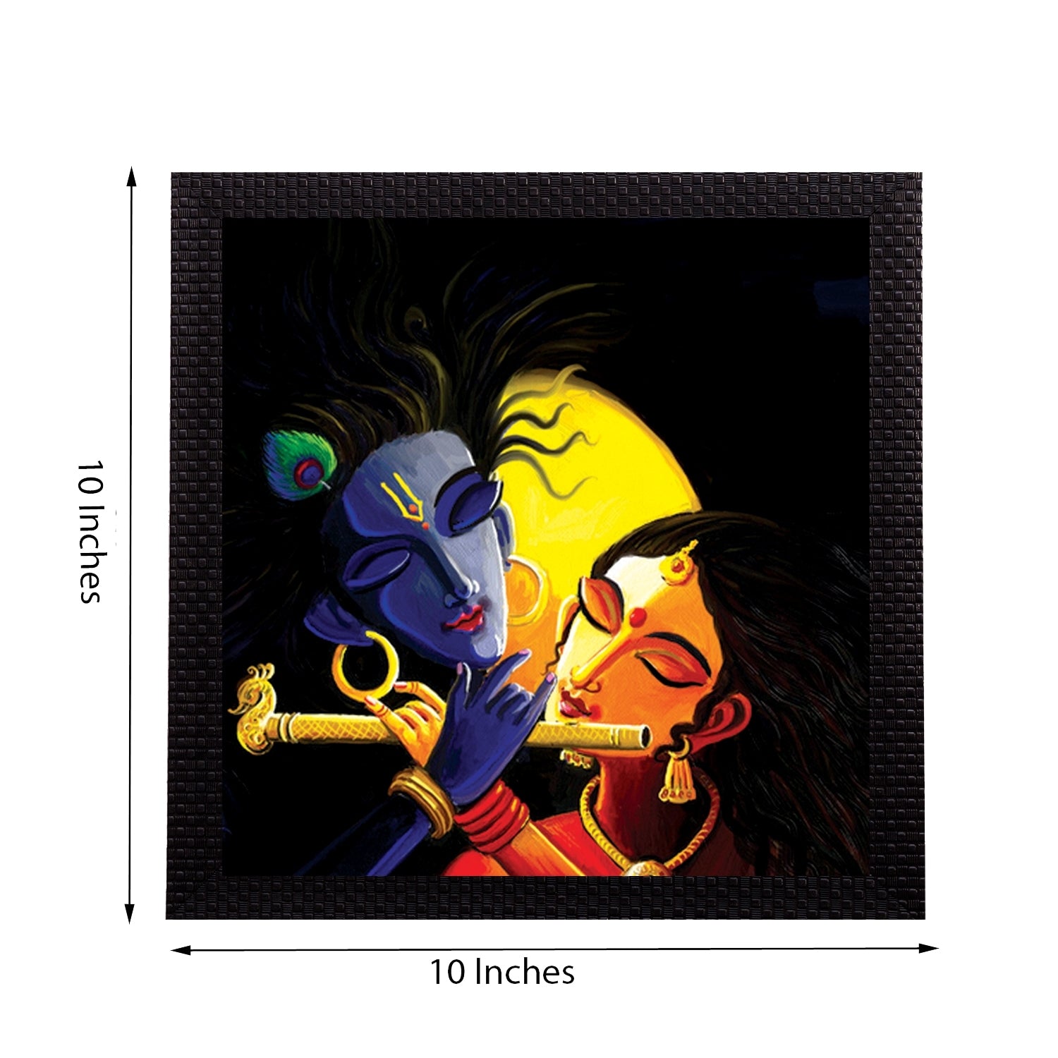 Supreme Lord Krishna Radha Satin Matt Texture UV Art Painting 1